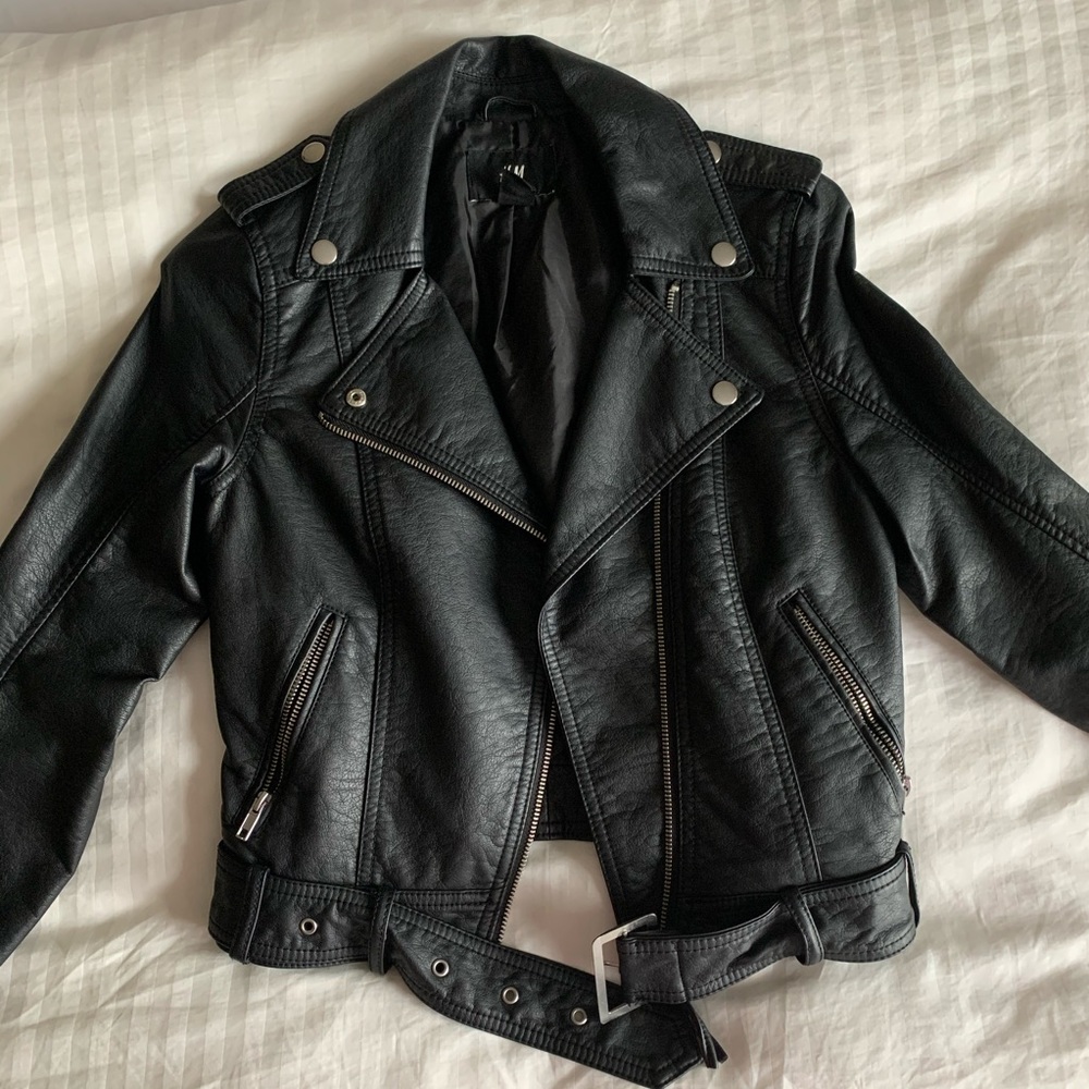 H&M black leather jacket!